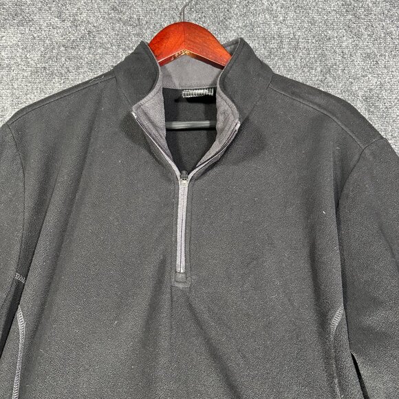 Ahead Sweater Mens XL Fleece 1/4 Zip Black Pullover Jackson Hole Logo Pocket - Picture 3 of 7